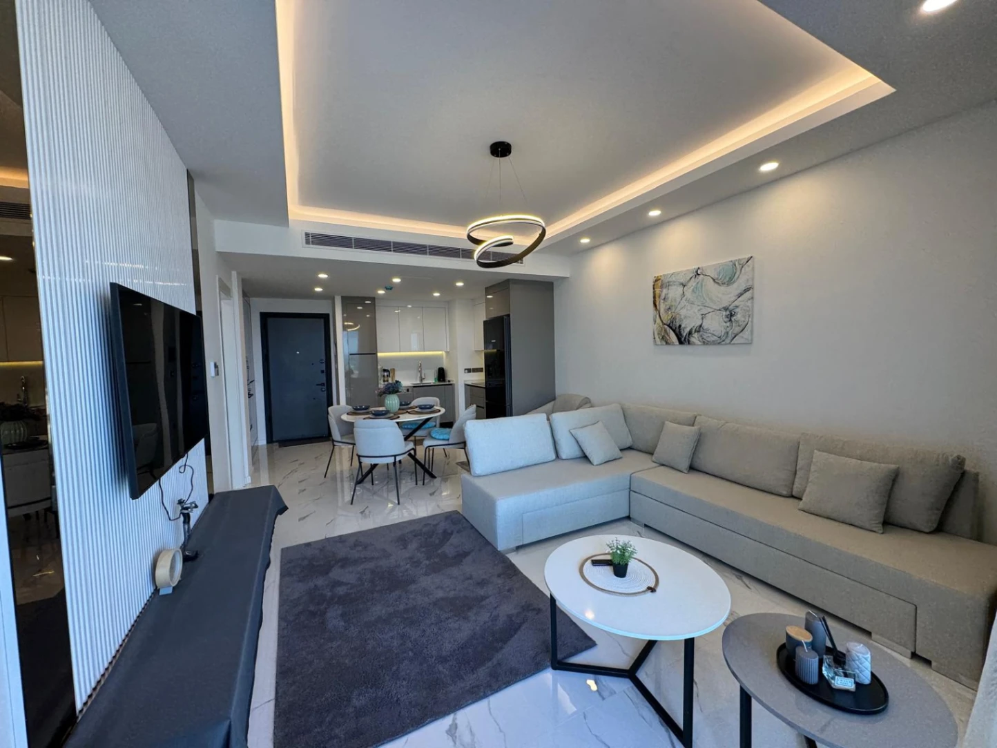 1 BEDROOM APARTMENT WITH SEA AND POOL VIEW FOR SALE IN PANORAMA RESIDENCE, LONG BEACH İSKELE — Satılık in İskele, Long Beach